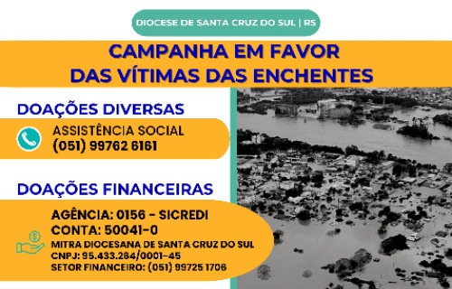 Campanha em favor das vítimas das enchentes